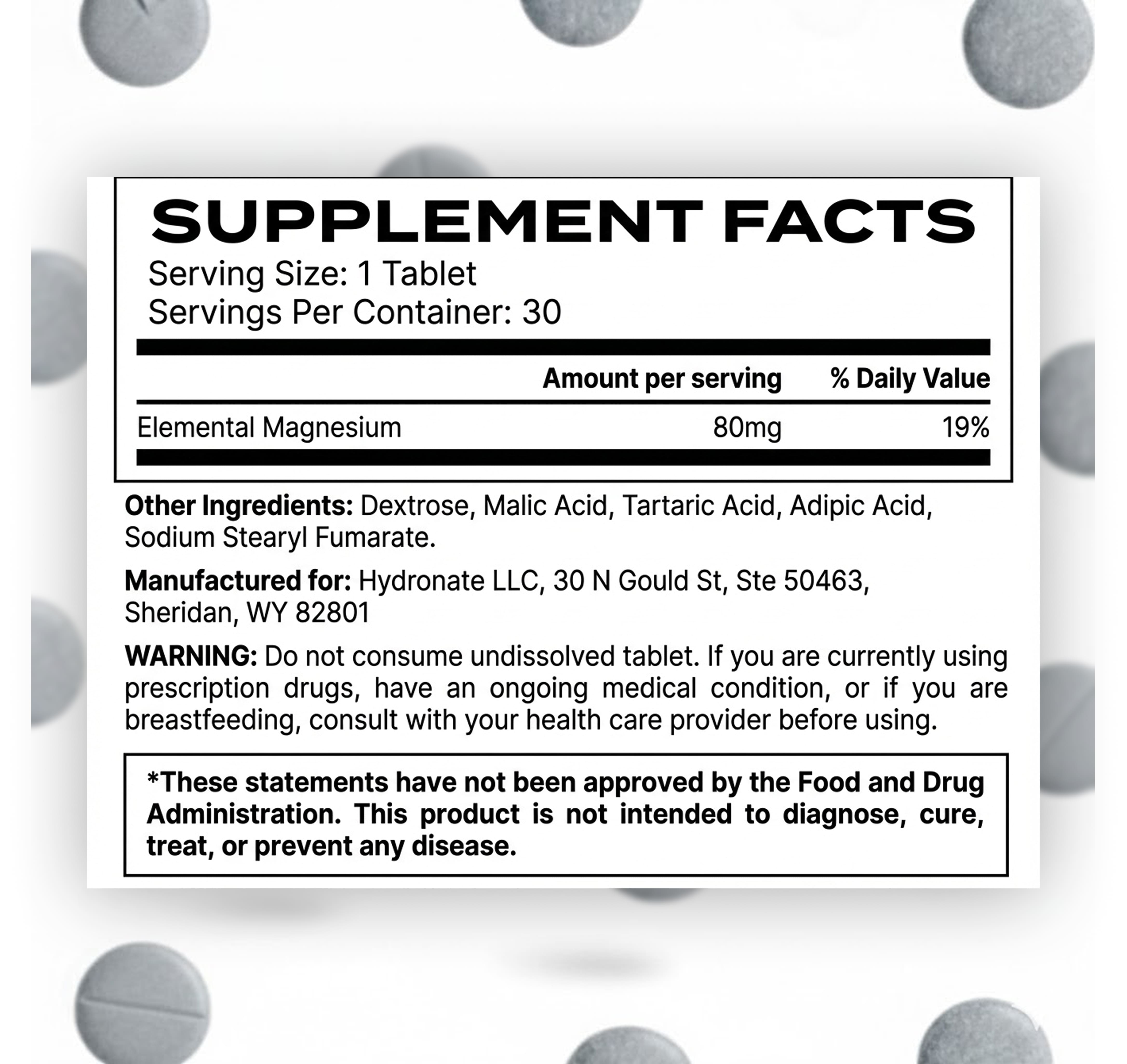 Hydronate Hydrogen Tablet: GLP1