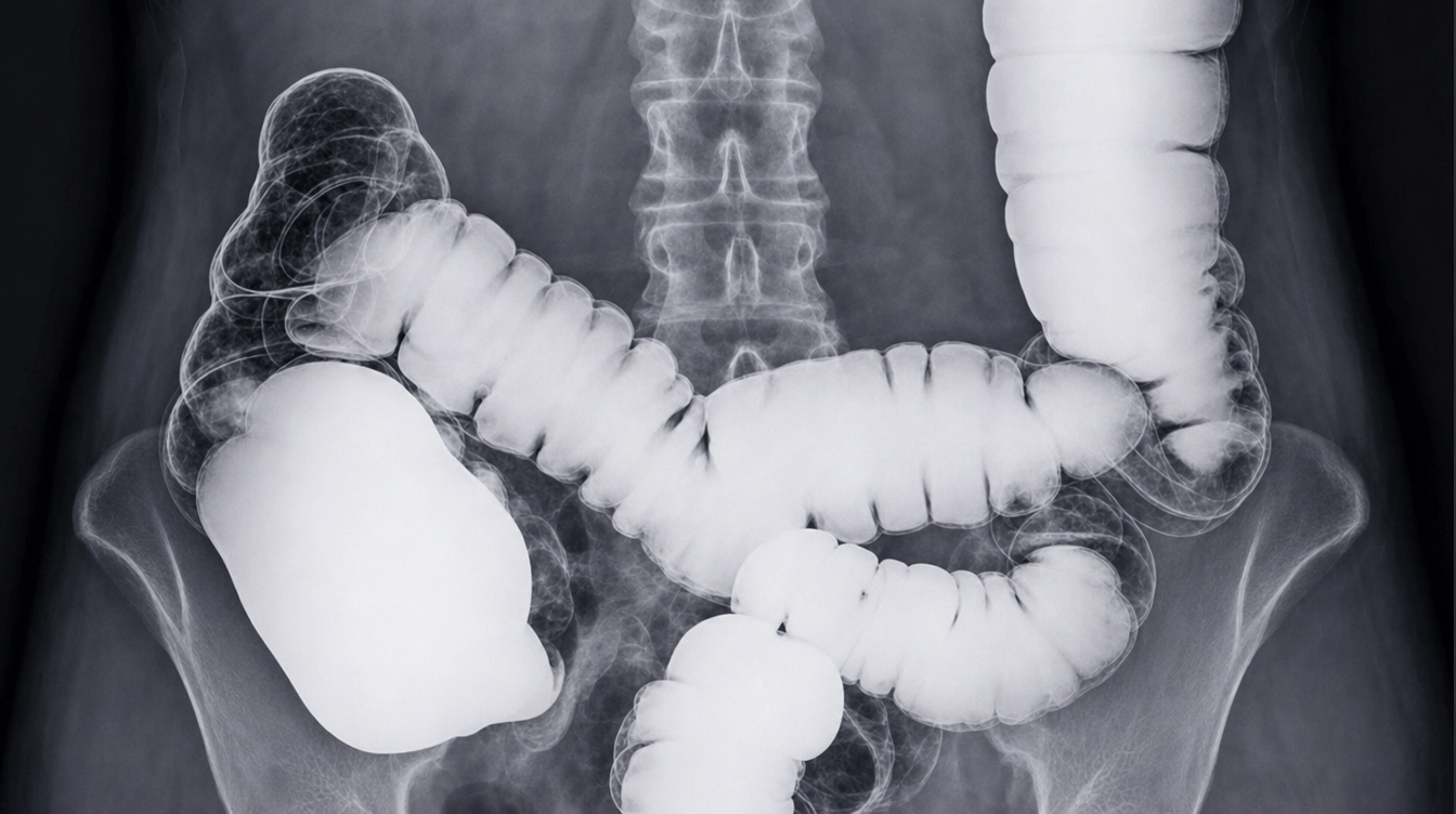 Four common constipation products crossed out: an osmotic laxative powder, two probiotics and a turmeric supplement.