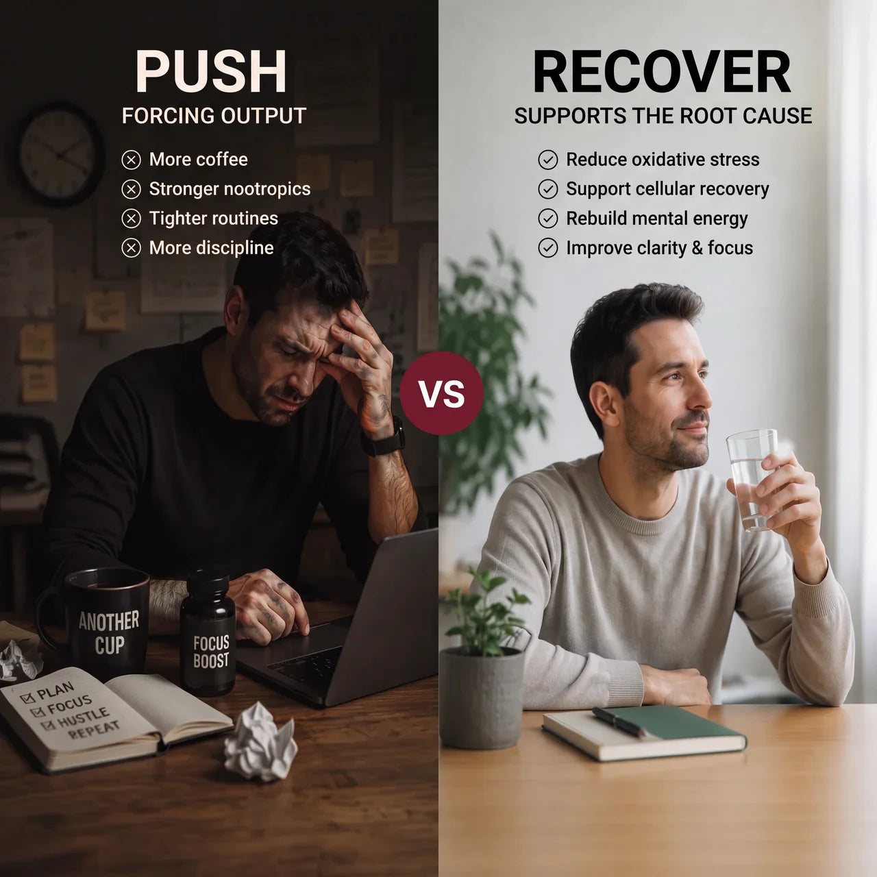 Pushing through fatigue by forcing output versus supporting the root cause and recovering