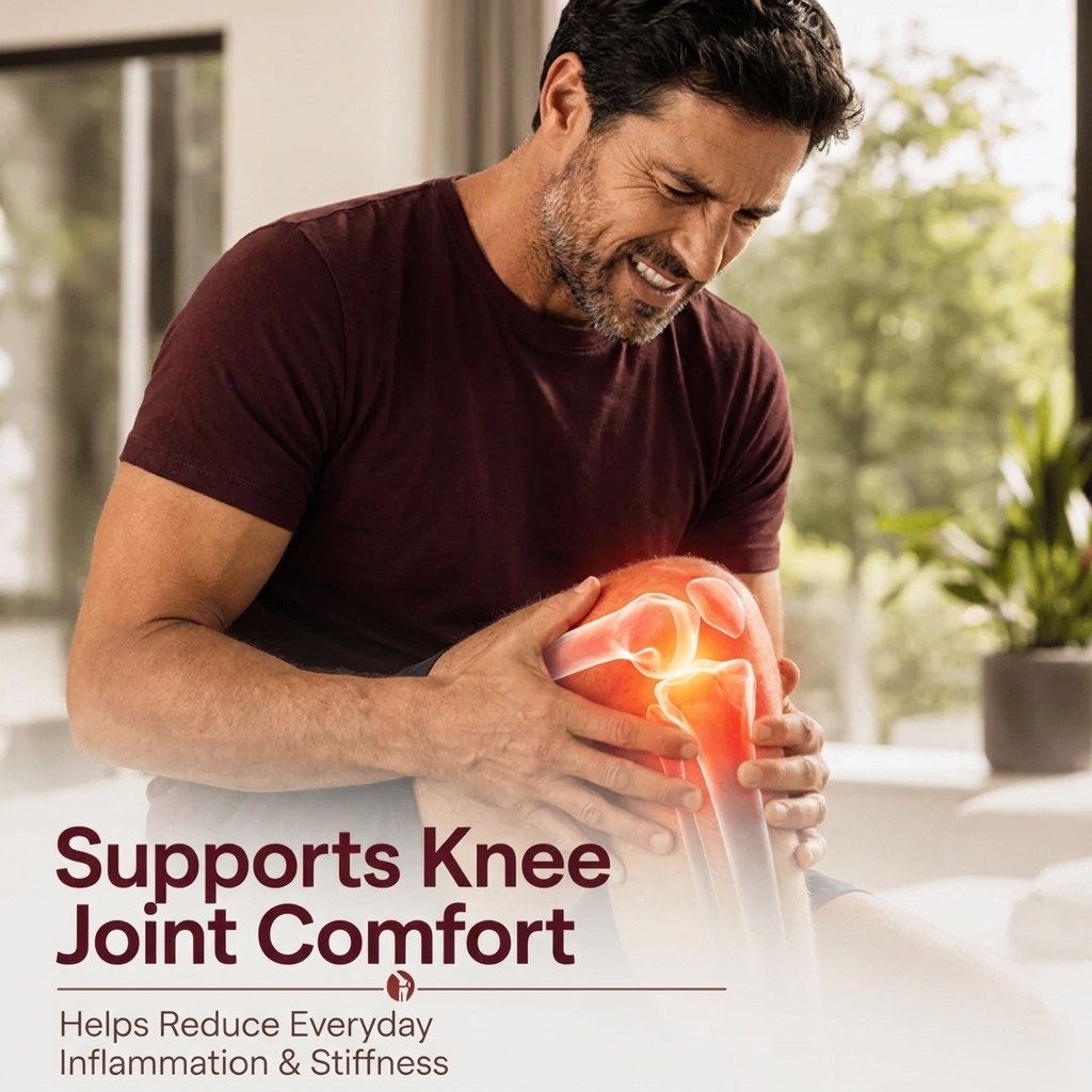 Supports knee joint comfort — helps reduce everyday inflammation and stiffness