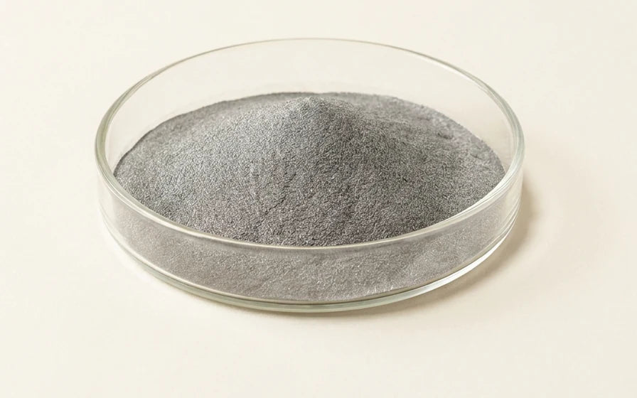 Elemental magnesium powder in a glass dish