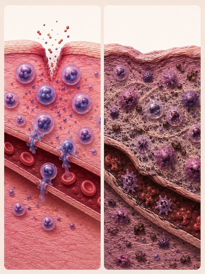Acute vs chronic inflammation tissue comparison